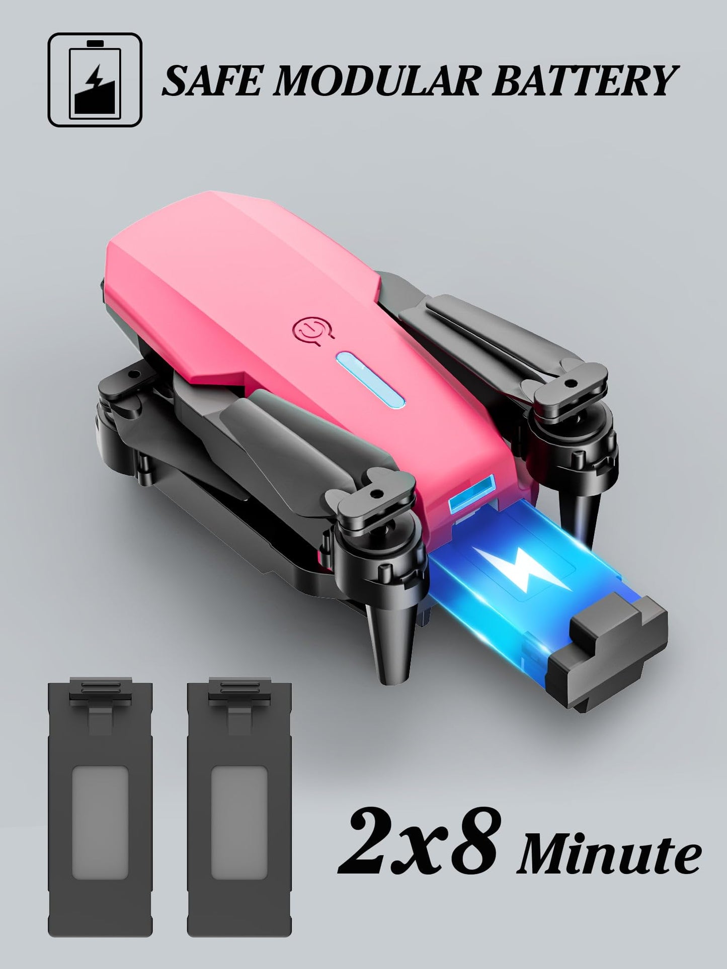 Kids Drone with Camera Foldable Mini Drone for Kids Girls Beginners Toys Drone Gestures Selfie One Key Start 360° Flips 2 Batteries Toy Gifts for Girls Pink