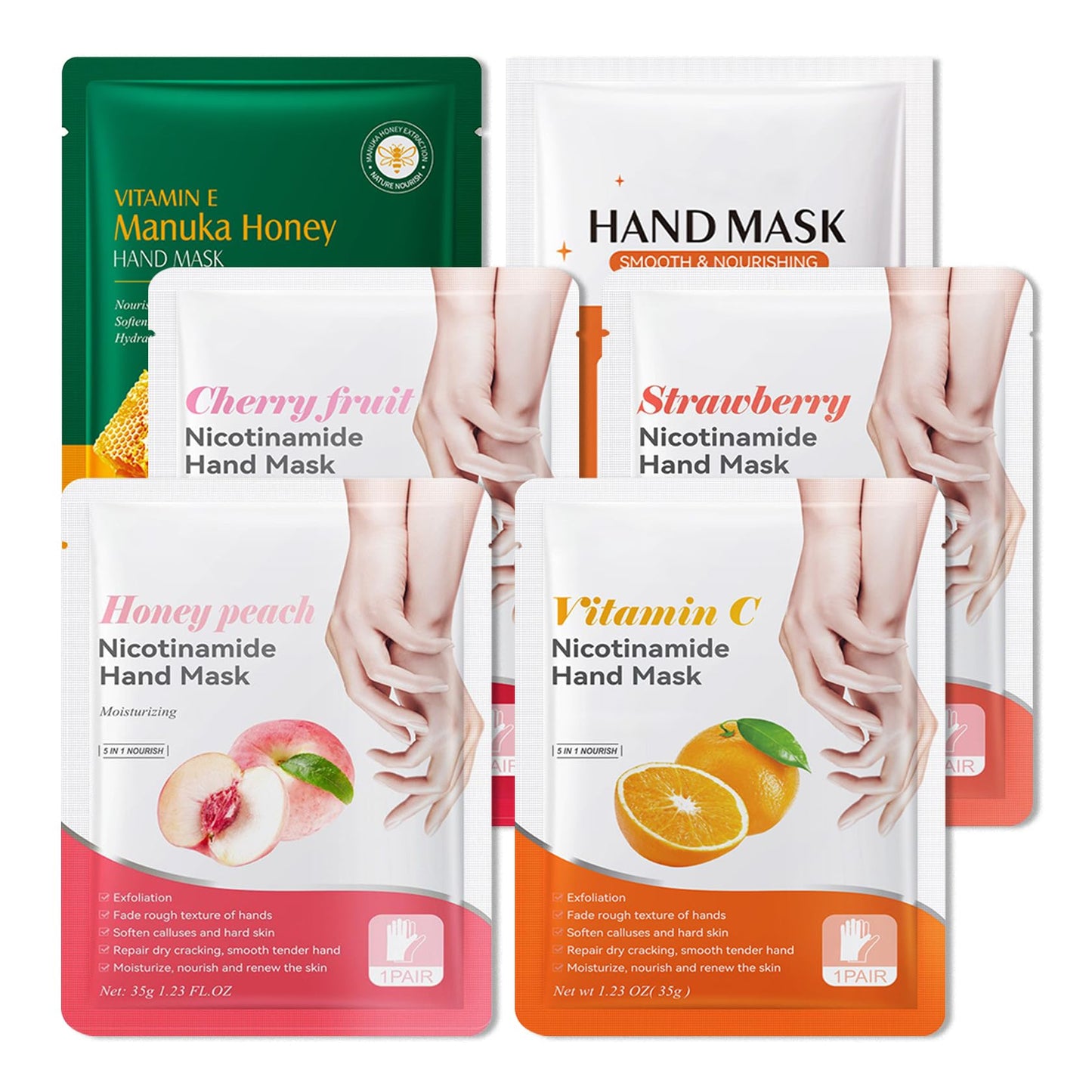 LJYBoBin Hand Mask Moisturizing Gloves 6 Pack,Hydrating Hand Mask for Women,Soft Gloves for Dry Cracked Skin A