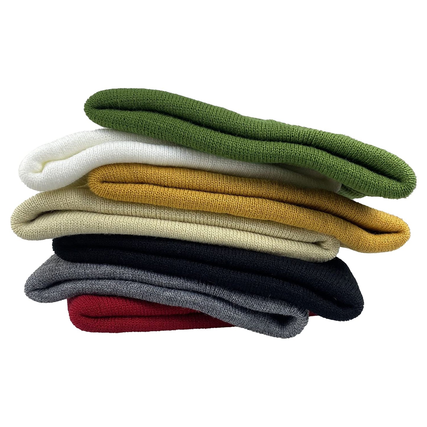 Croogo Winter Warm White Beanie Swag Knit Cuff Knitted Hat Smile Face Embroideried Fisherman Beanie Ski Caps,White-KH27