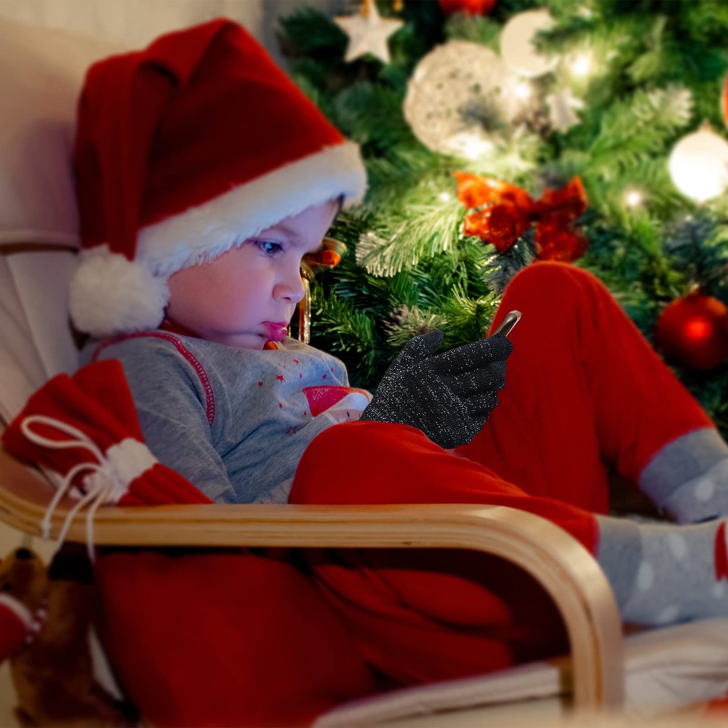 Evridwear Kids Winter Gloves for Toddler Girls and Boys, Touchscreen Knitted Warm Stretch Mittens 3 Pairs for Cold Weather