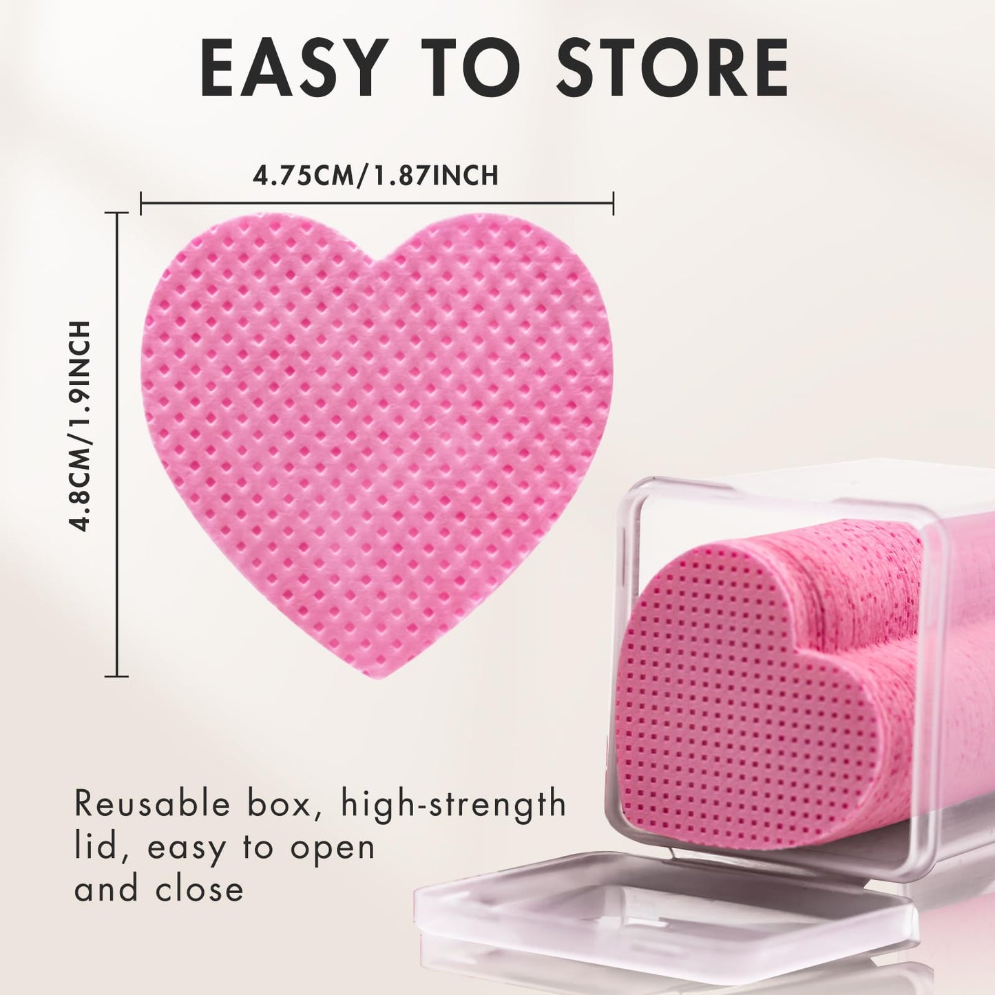 Embagol 600 PCS Eyelash Extension Glue Wipes - Lint Free, Non-Woven Fabric for Lash Extension Supplies and Nail Polish Remover (Pink)