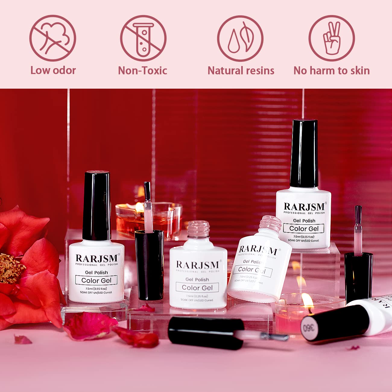 RARJSM Nude Gel Polish Set Purple Jelly Gel Nail Polish of 6 Transparent Colors 7.5ml Clear Mavue Purple Pink Sheer Rose Red Brown Autumn Winter French Manicure LED UV Gel Curing Requires Soak Off