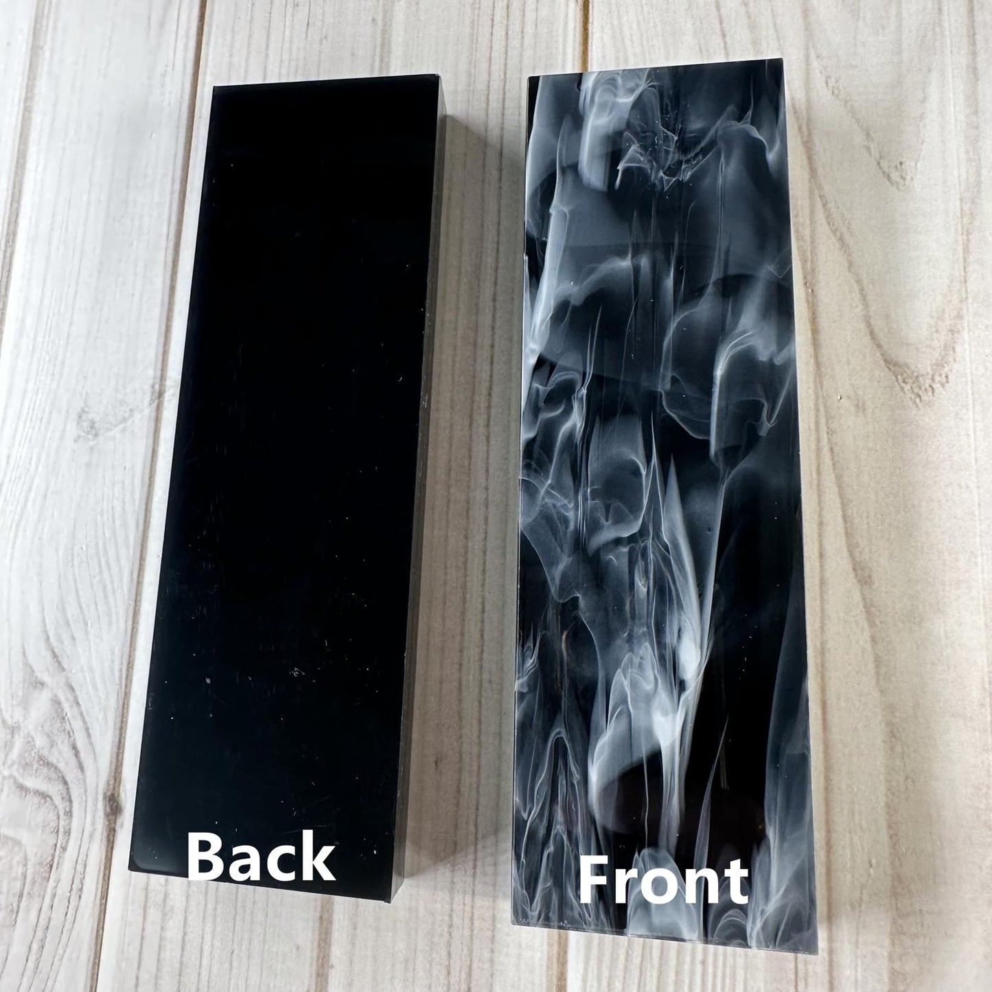 Uotowell Pre-Cut Epoxy Resin Scales Blanks for Decorative Inlays in Guitar Bodies, Necks, Engraved Knife Handle and Gun Grips - Onyx Black