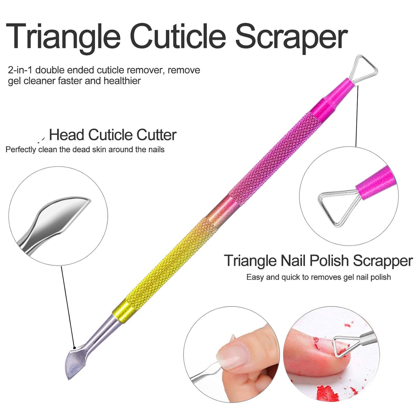 Nail Polish Remover,Quicker Easier Gel Polish Remover with Nail Buffer & Cuticle Pusher Tool Set,Gel in 2-5mins,Gel Remover Polish for Home DIY