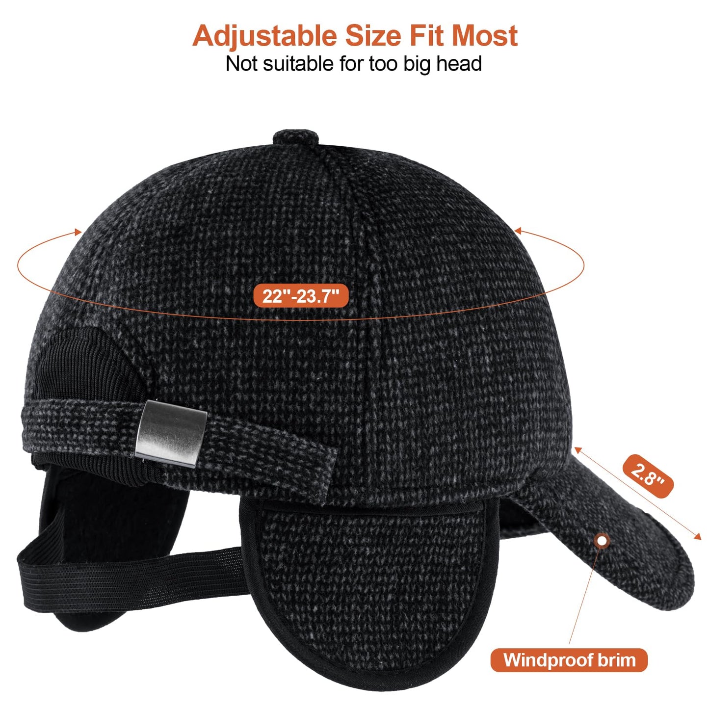 MEINICY Gifts for Husband - Husband Gifts from Wife for Christmas Valentines Day, Brithday, Anniversary Winter Baseball Cap Black