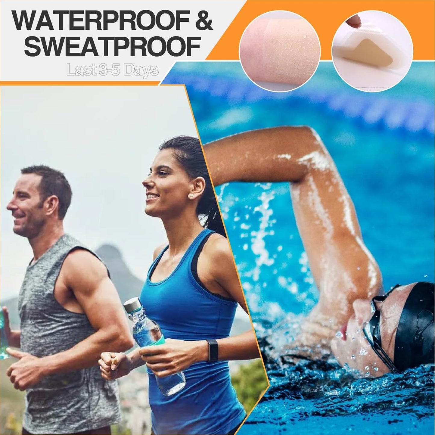 Tattoo Cover Up Patch, Tattoo Cover Up Tape, Ultra Thin Patch for Tattoo Scar and Birthmarks, Invisible Waterproof Skin Tone Concealer Sticker for Covering Up Scars Tattoos, 6 Pcs - Deep Skin