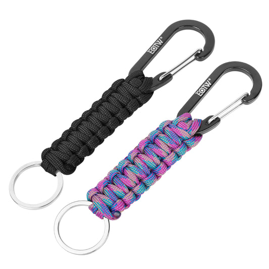 EOTW Carabiner Keychain, Small Carabiner Clip with Paracord Keychain Mini Aluminum D Ring Key Organizer