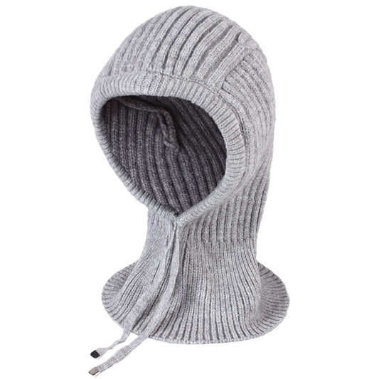 Knit Winter Hats for Women Balaclava Warm Hooded Scarf for Men and Women Beanie Hat with Drawstring Skull Cap