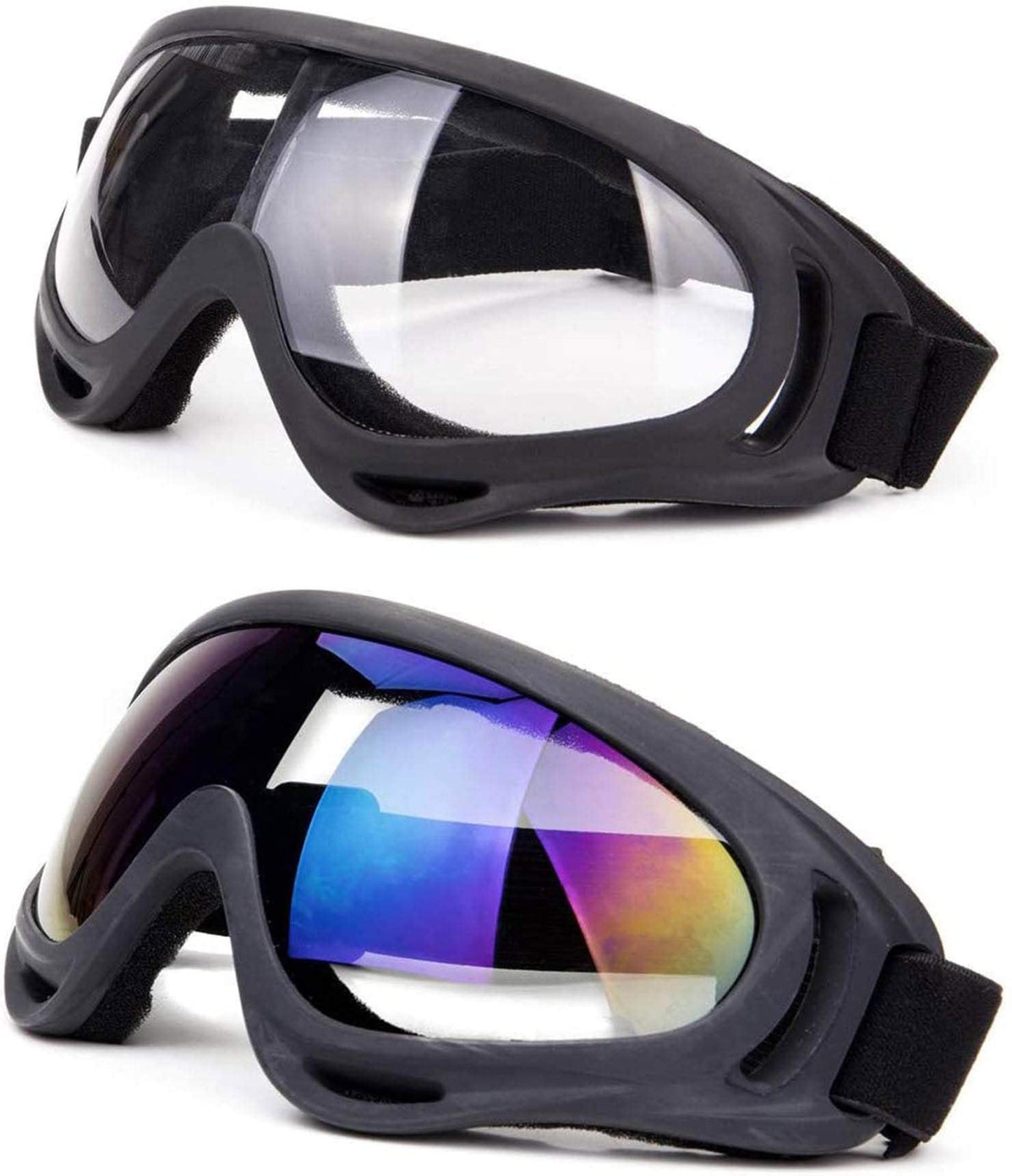 Anti-Glare Lenses, Ski Goggles, Winter Sport Snowboard Goggles with UV 400 Protection, Snowboard Goggles for Kids, Boys & Girls, Youth, Men & Women, Helmet, Wind Resistance (Transparent&Multicolor)