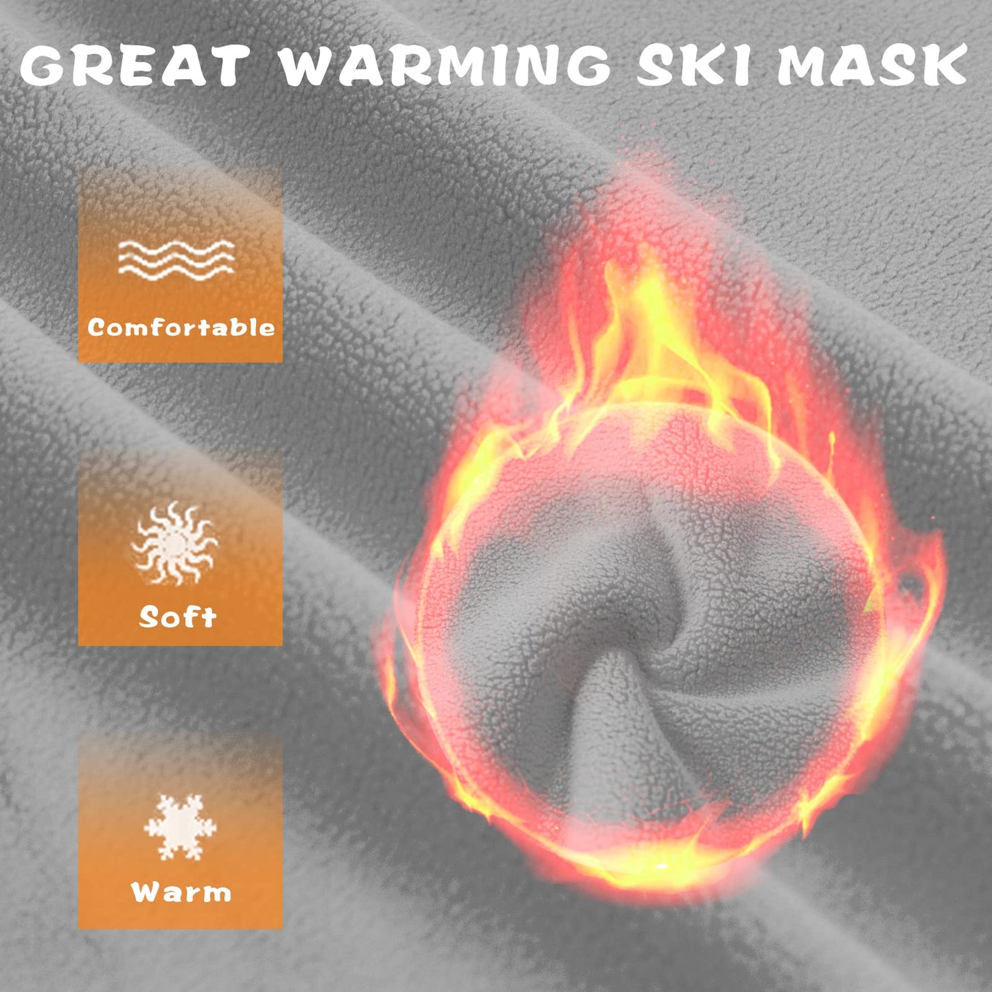 Kids Balaclava Windproof Ski Mask Cold Weather Hood Face Mask Neck Warmer for Boys Girls Winter Snow Hat and Face Cover for Children (Grey, 1)