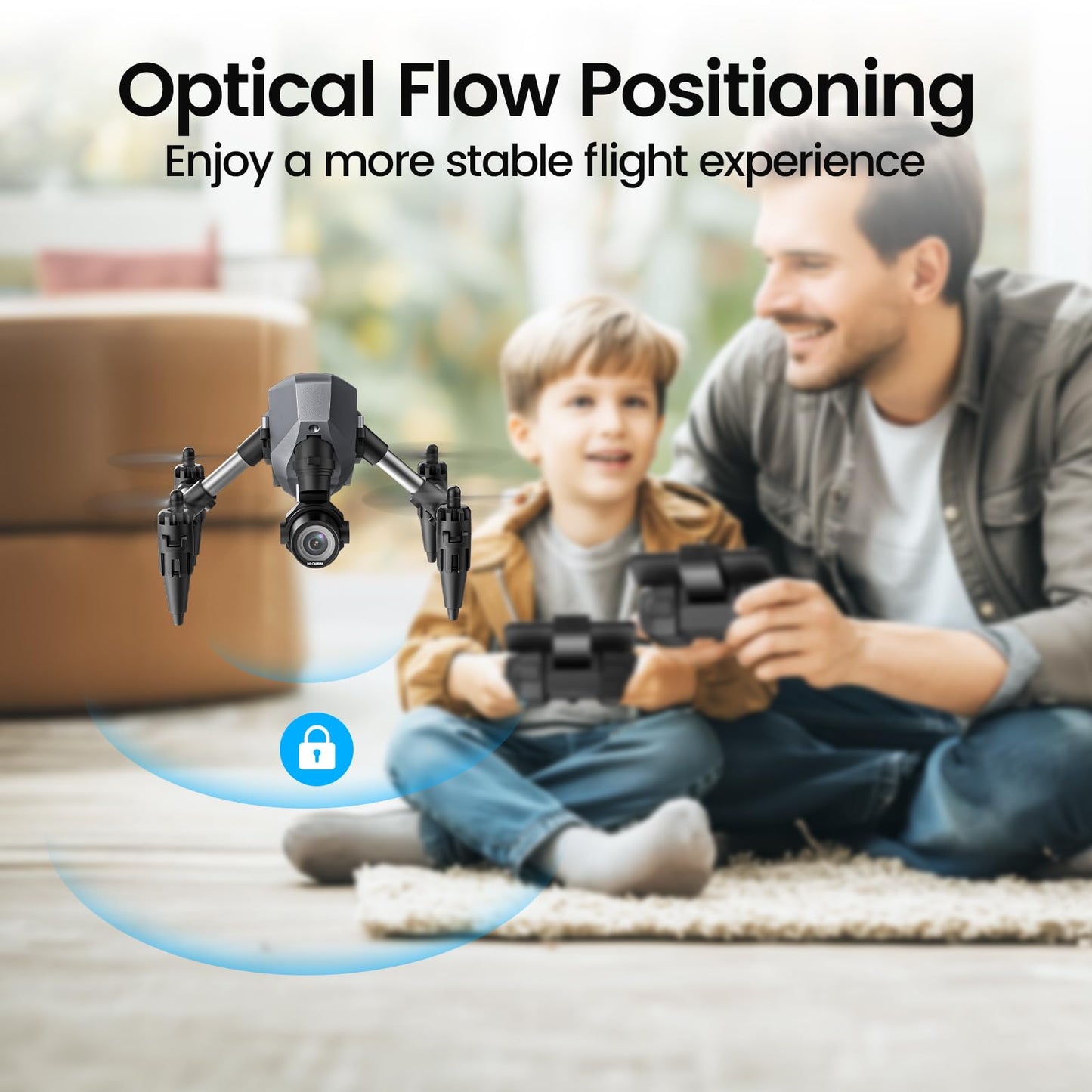 Drone with Camera for Kids 1080P, WeFone WF10 Mini FPV Drones Remote Control Quadcopter for Beginners Adults with 3 Batteries, Optical Flow Positioning, 3D Flip, One Key Start, Toys Gifts for Boys