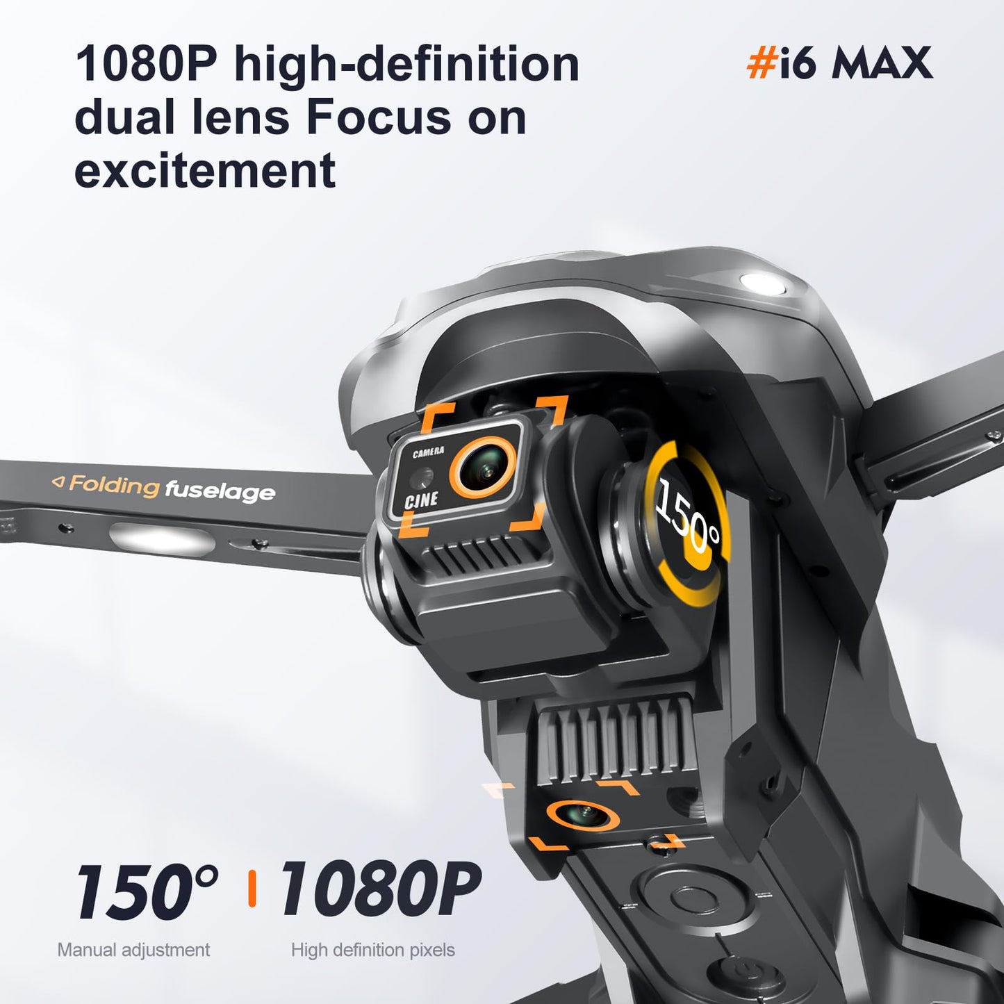 Drone with Camera 1080P HD, FPV Camera Drone for 14+ Kids Adults, 150° Adjustable Lens Foldable RC Quadcopter Drones, Brushless Motors, Night Vision, Shock Absorbing, Obstacle Avoidance, 3 Batteries