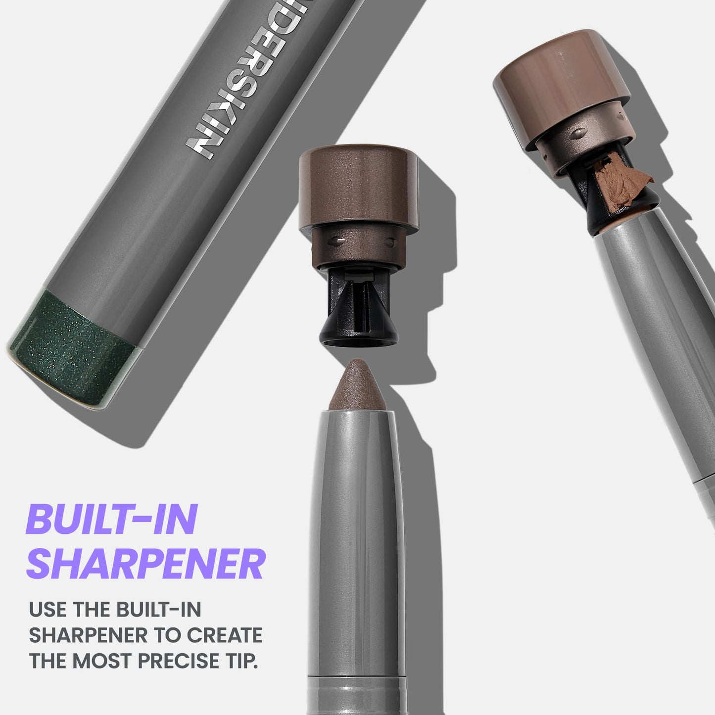 Wonderskin IYKYK Eyeshadow Stick - Longwear Eye Shadow Sticks, Budge-Proof & Waterproof Shimmer Eyeshadow Stick with Built-in Sharpener (Green Smoke)