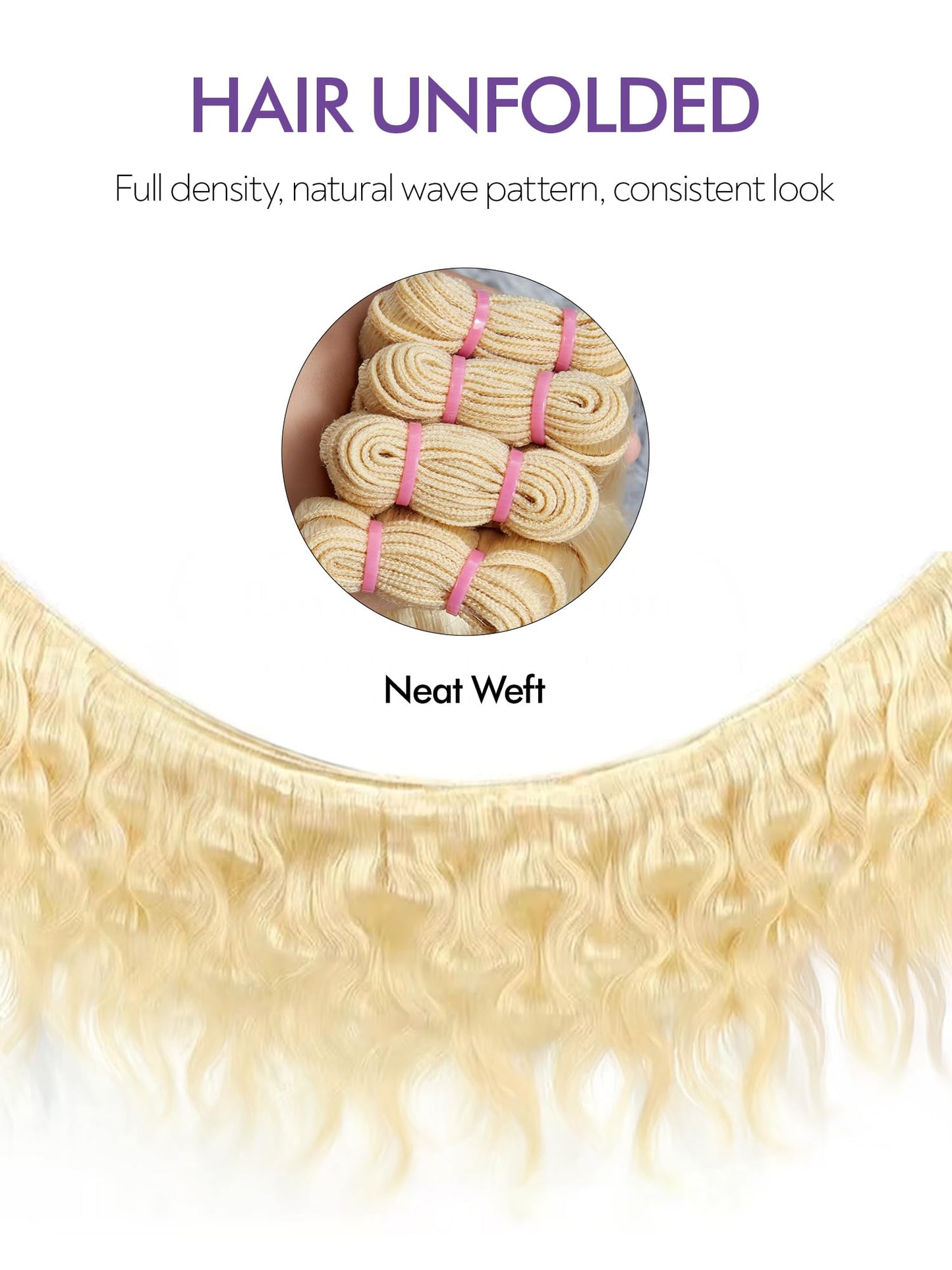 Blonde Body Wave Bundles Human Hair 18 20 22 24 inch 4 Bundles 613 Bundles Human Hair Extensions Natural Brazilian Virgin Unprocessed Human Hair with Mono Top Closure