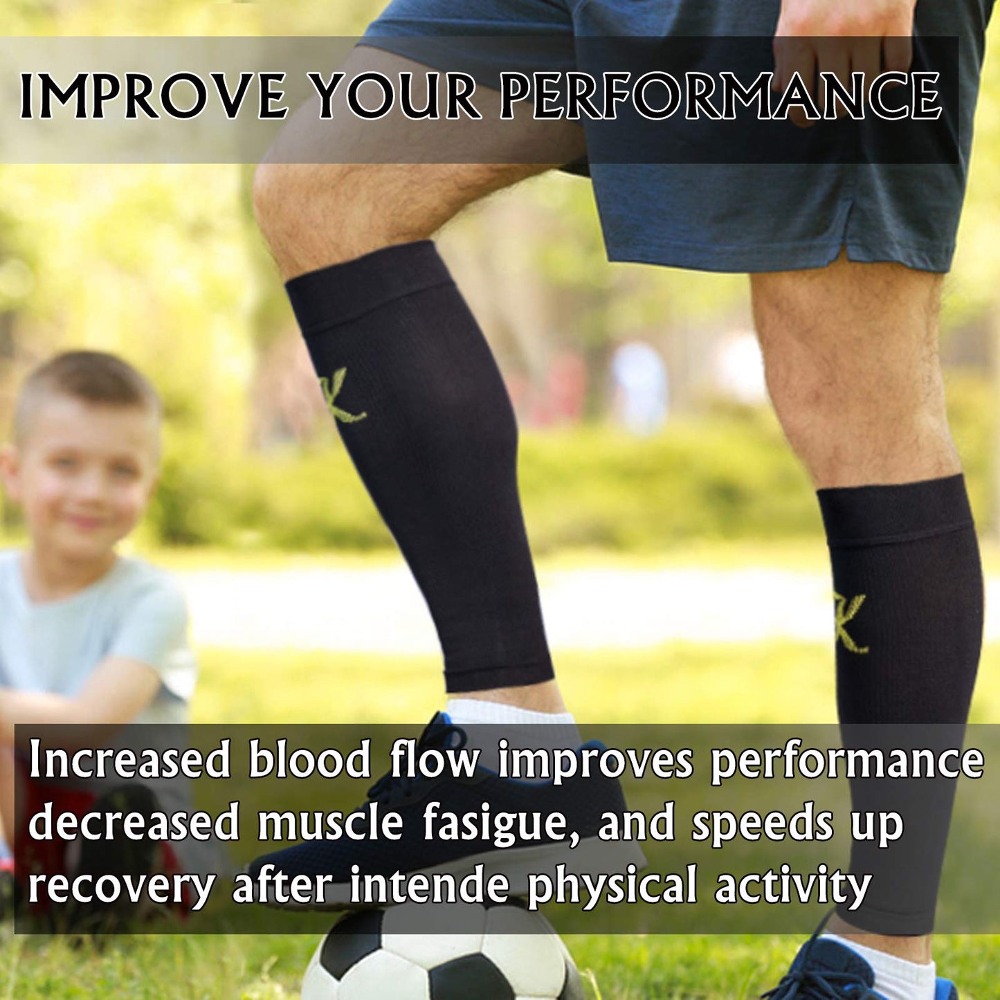 KEKING® Calf Compression Sleeves for Men & Women, 2 Pairs, True 20-30mmHg Leg Compression Socks Support for Running, Shin Splint, Calf Pain Relief, Swelling, Varicose Veins, Nursing, Black S/M