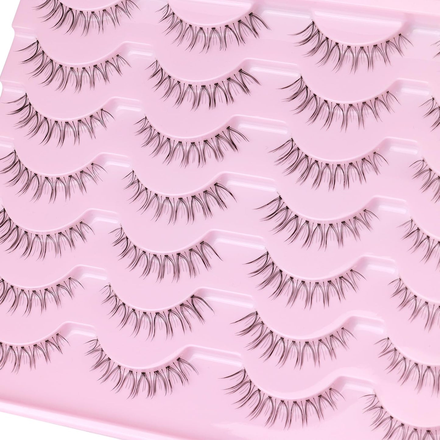 Kiromiro Lashes Natural Look Short False Eyelashes Wispy 100% Handmade Clear Band Lashes Cat Eye Natural False Lashes Korean Faux Mink Lashes Extensions Strip Eyelashes Pack 14 Pairs