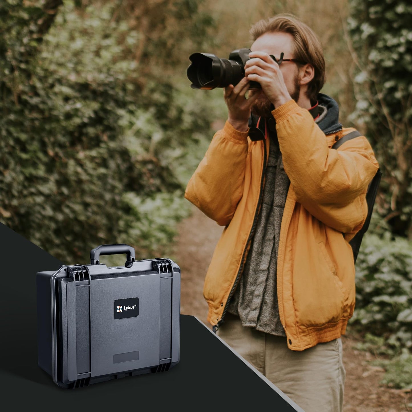 Lykus PVC1 Waterproof Hard Case with Padded Dividers for Cameras, Lenses, Dual DJI Mavic/Air/Mini drones