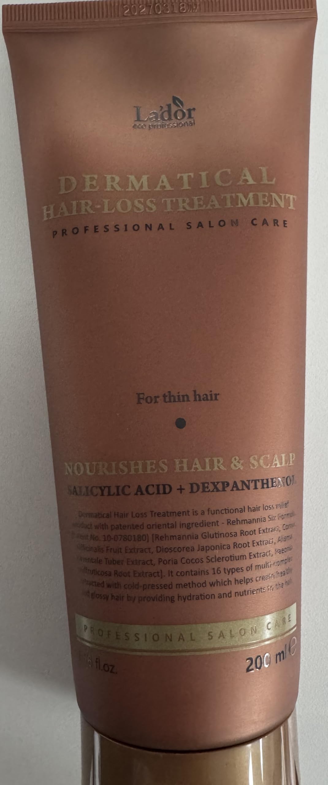 LA'DOR Dermatical Nourishing Strengthening Hair Mask Treatment - Hydrating Deep Conditioner for Dry Damaged Thinning Hair to Silky Hair Korean Haircare LADOR