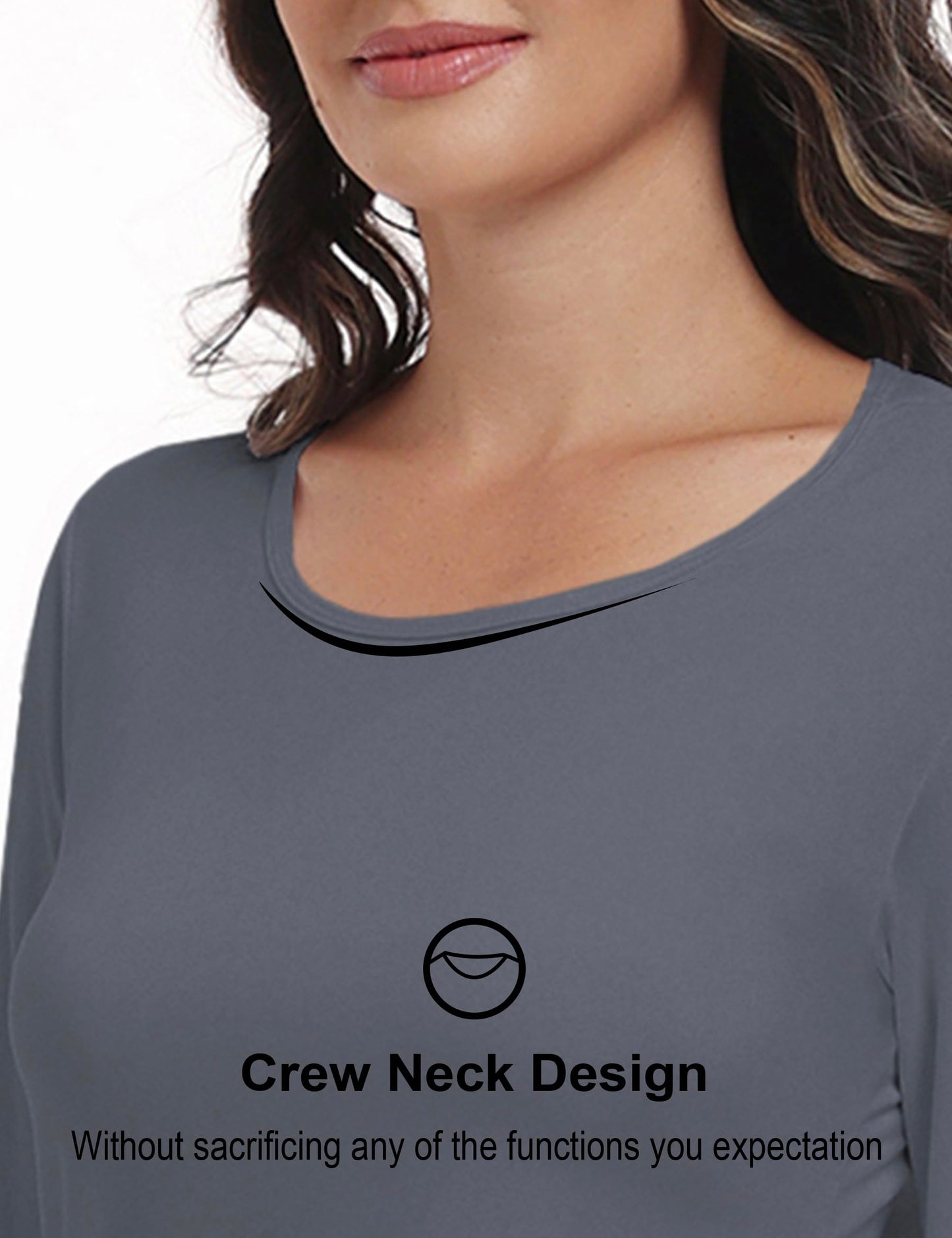 Winvote Thermal Underwear for Women Set Long Johns Fleece Lined Soft Cold Weather Warm Base Layer Winter Pajamas Top Bottom Grey L