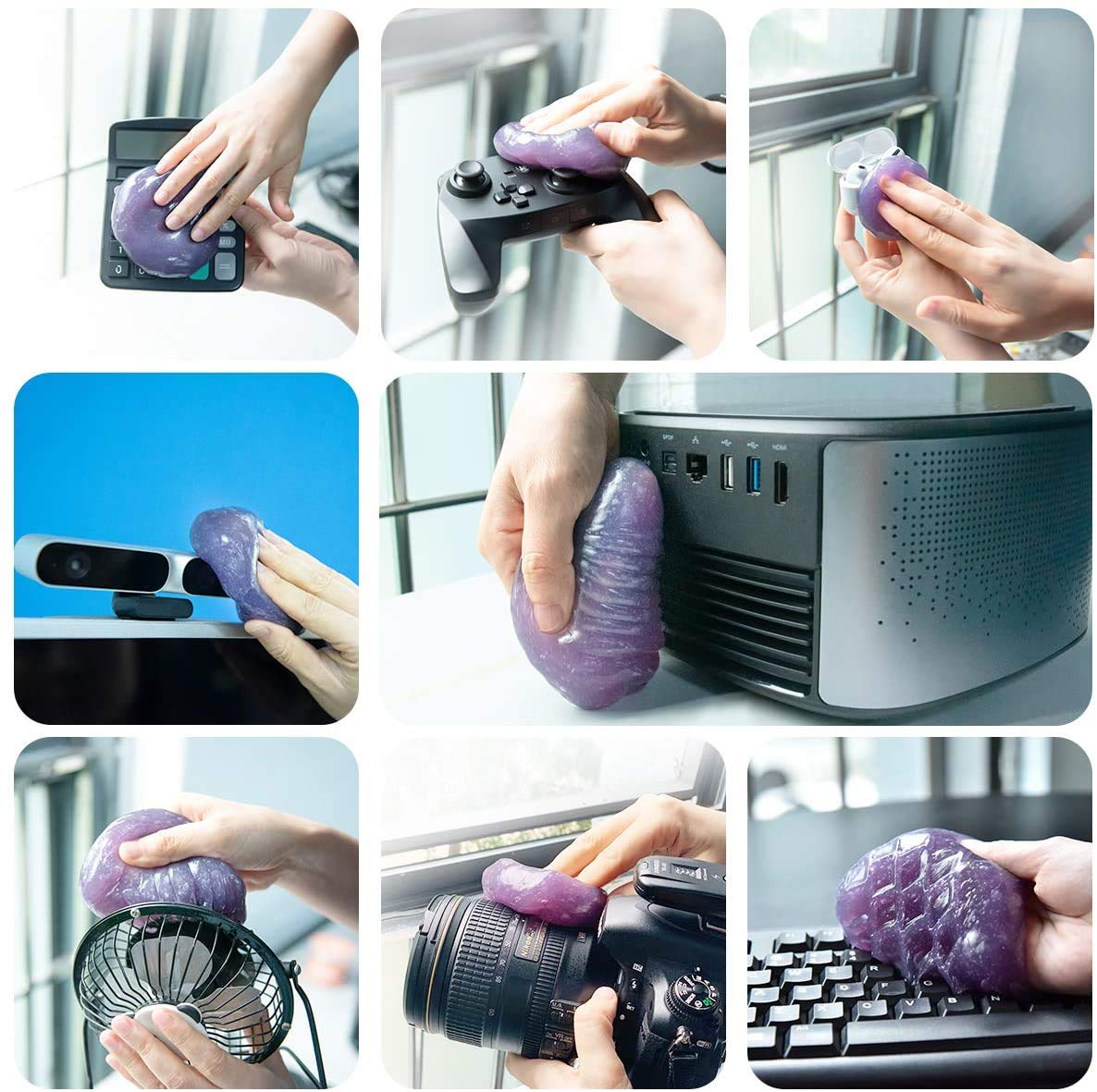 ASFSKY Car Cleaning Gel - 5 Pack Purple, Dust Cleaner for Cars & Keyboards