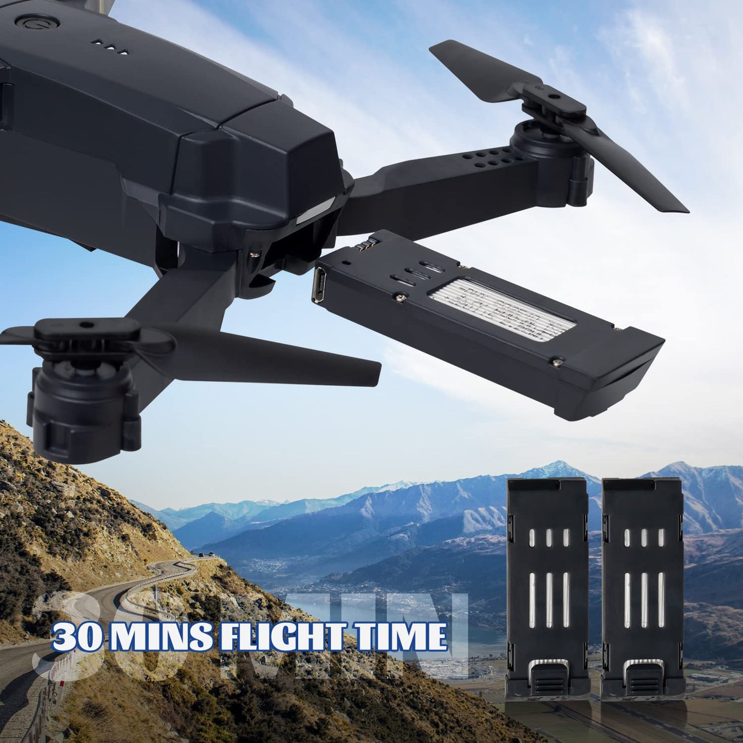 E58 Drone with Camera for Adults/Kids Foldable RC Quadcopter Drone with 4K HD Camera, WiFi FPV Live Video, Altitude Hold, One Key Take Off/Landing, 3D Flip, APP Control