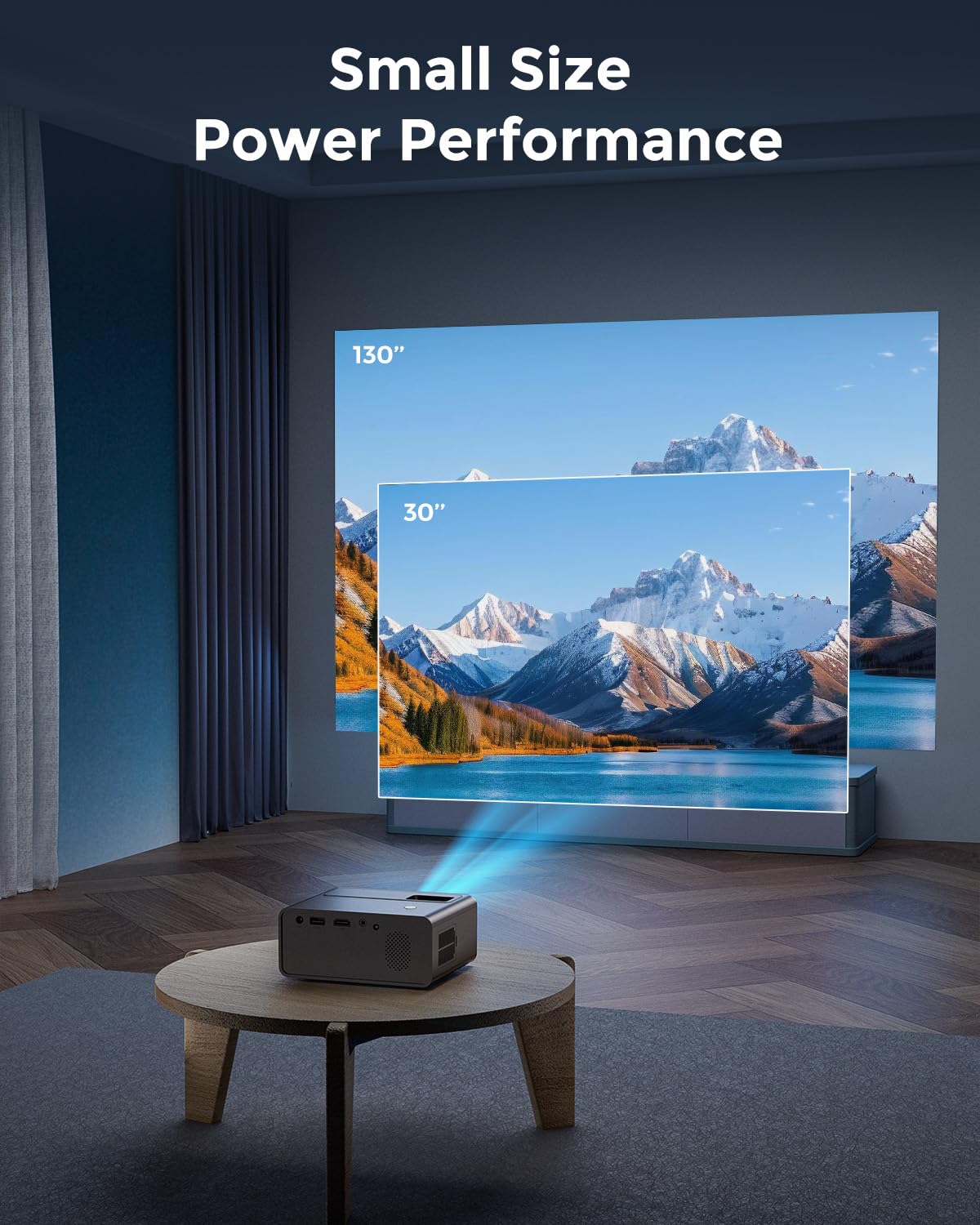 CiBest Mini Projector, 2025 Upgraded Full HD 1080P Support Video Projector, Portable Small Movie Projector, Compatible with iOS/Android/Windows/TV Stick/Box/USB/HDMI