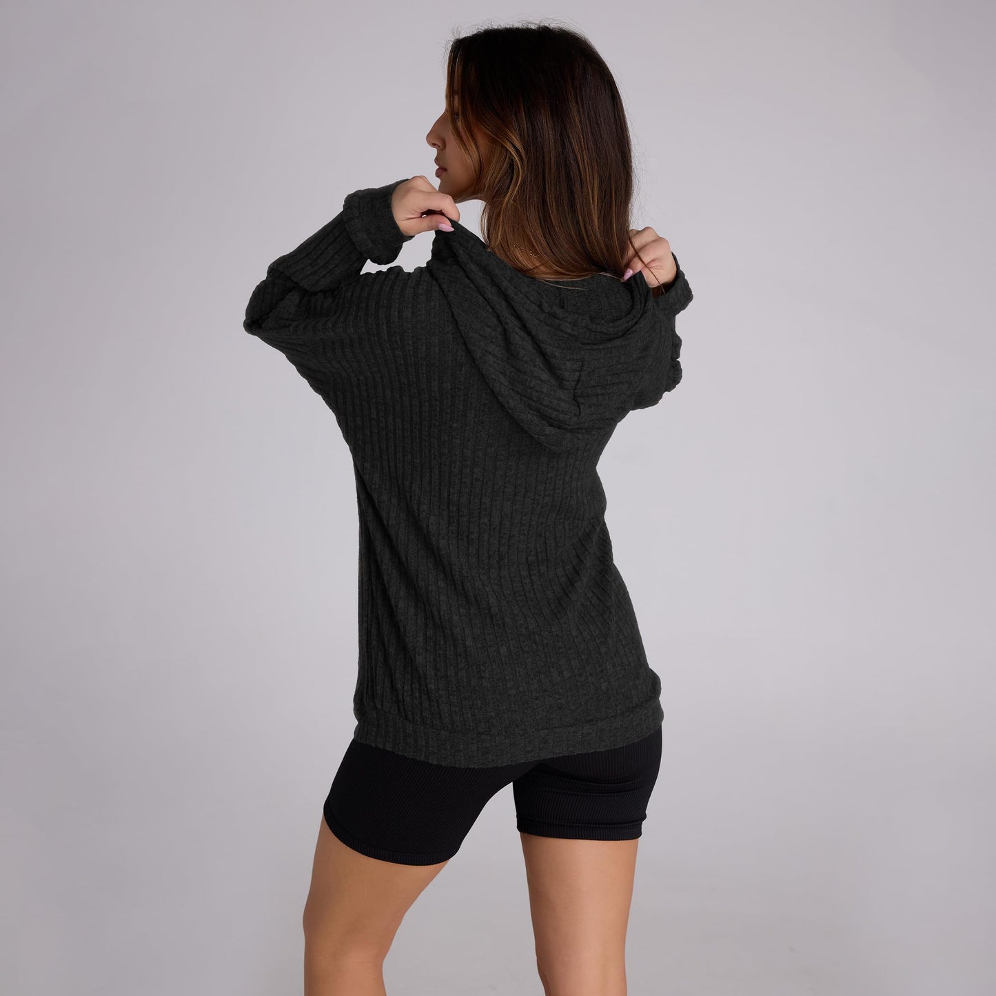 Witsmile Womens Oversized Hoodies Lightweight Sweatshirts Long Sleeve Pullover with Pocket 2024 Fall Winter Outfits Y2k Clothes Black