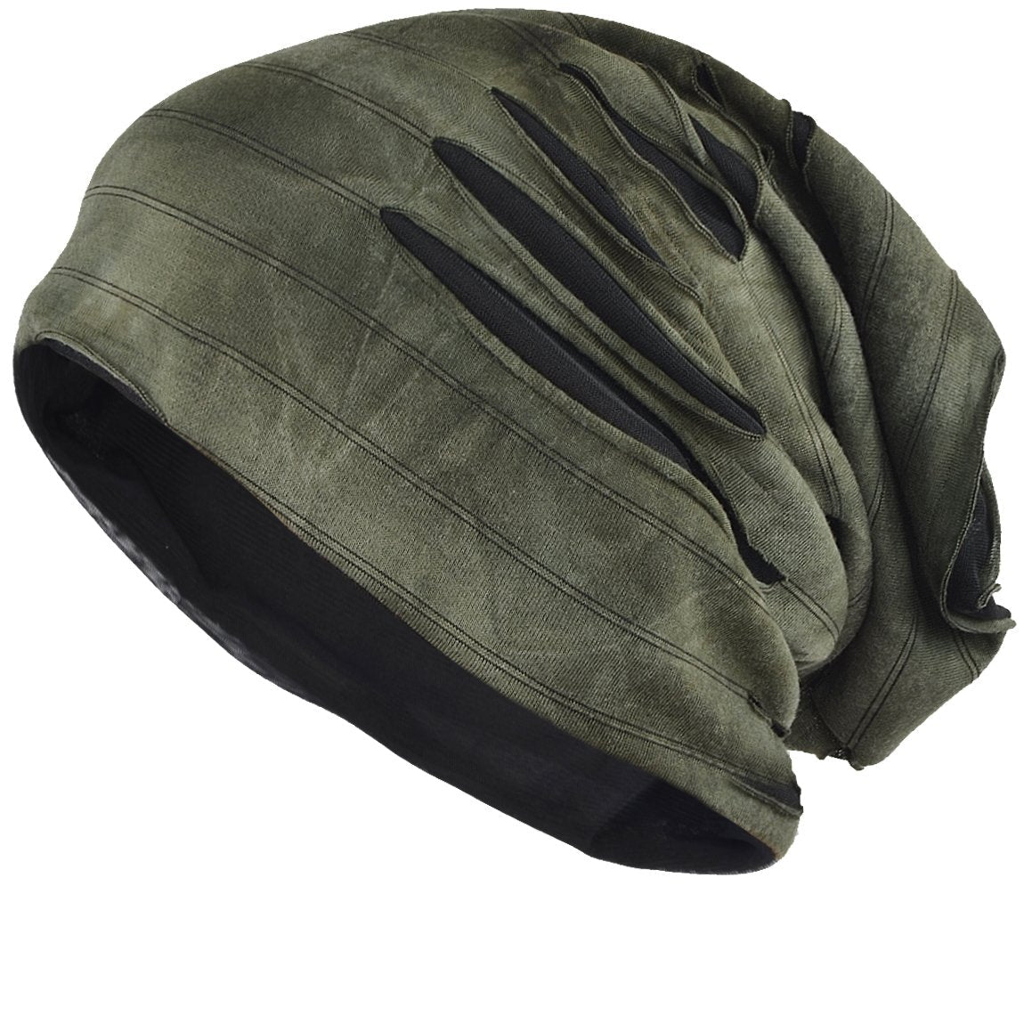 FORBUSITE Slouchy Thin Summer Beanies Hats for Men Women Distressed Designed B090 Green