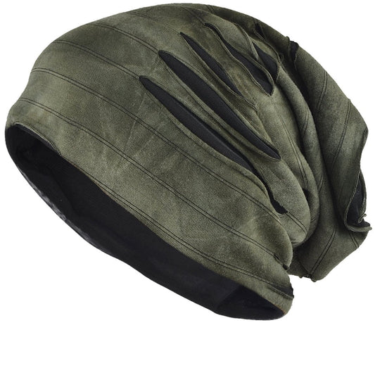 FORBUSITE Slouchy Thin Summer Beanies Hats for Men Women Distressed Designed B090 Green