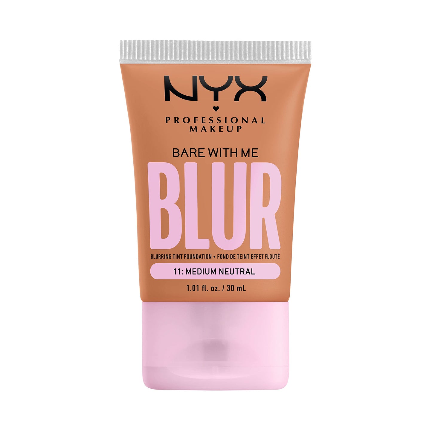 NYX PROFESSIONAL MAKEUP Bare With Me Blur Skin Tint Foundation Make Up with Matcha, Glycerin & Niacinamide - Medium Neutral
