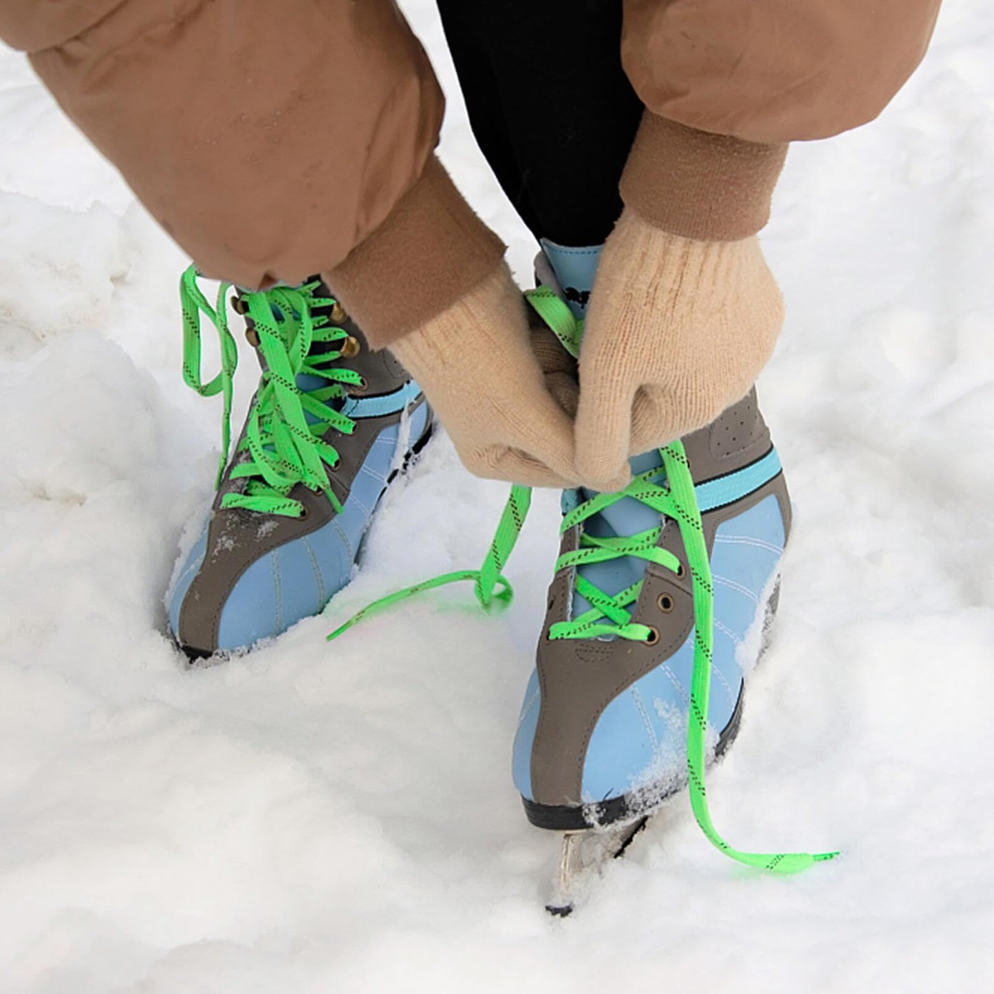 YJRVFINE Flat Roller Skates Laces: 2/5" Wide Green 79 Inch Roller Skate Shoelaces - 2 Pair