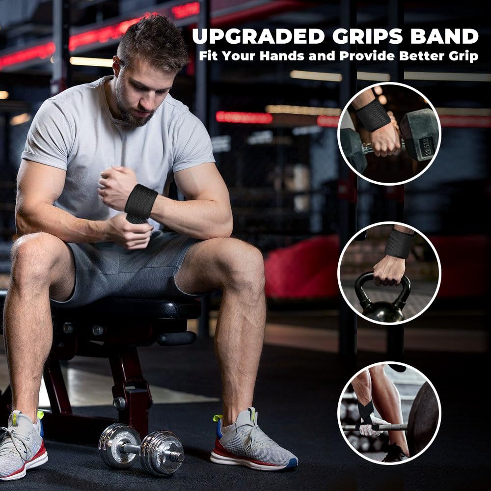 Lifting Straps, Weightlifting Straps, Deadlift Straps with Padded Neoprene for Power Lifting, Bodybuilding, Gym Workout, Strength Training & Fitness Workout - Blue