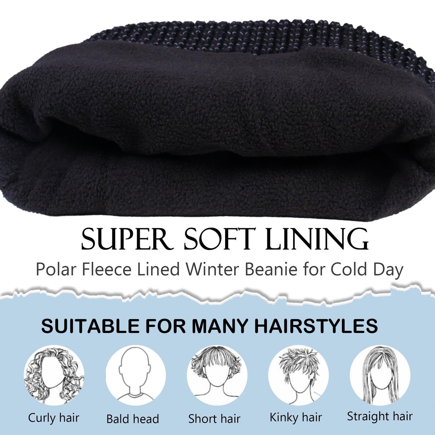 Babalet Reflective Winter Beanie Hats for Women Men Adults, High Visibility Safety Knitted Polar Fleece Lined Black Hat Cap for Running Outdoor Sports Walking Cycling at Night, Grey