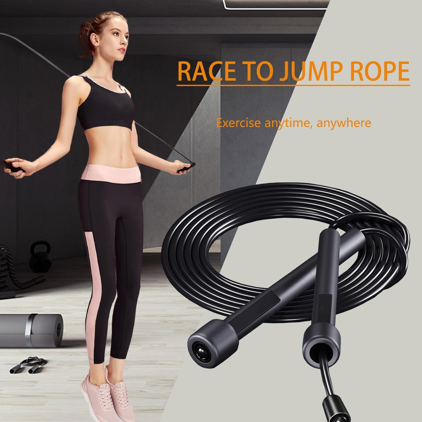 Jump Rope, Adjustable Kids Jump Rope Set, Tangle Free Skipping Rope, Lightweight Jump Ropes for Fitness, 9.2ft Pvc Jump Rope for Kids 8-12, Women, Men - Jumping Rope for Workout (4 pack)