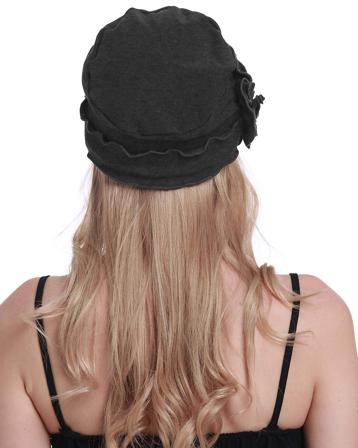 osvyo Chemo Headwear Turban Cap for Women - Cancer Beanie Hair Loss Sealed Packaging Dark Grey