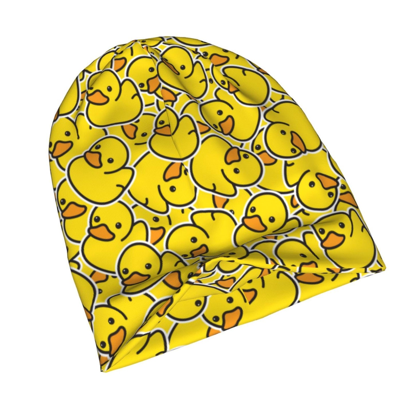 Duck Cartoon Cute Beanie Hat Slouchy Cap Warm Cancer Headwear Stretch Knitted Hats for Women Men