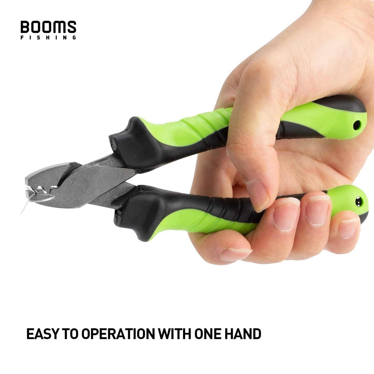 Booms Fishing CP2 Fishing Crimping Tool for Single-Barrel Sleeves, with 300pcs Sleeves, Green