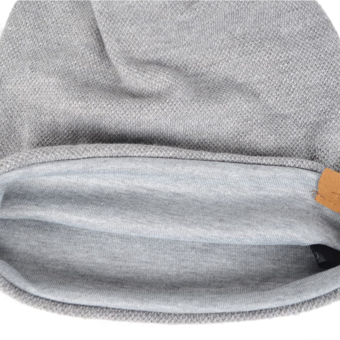 VECRY Men Oversized Slouch Beanie Large Skullcap Knit Hat (Pale)