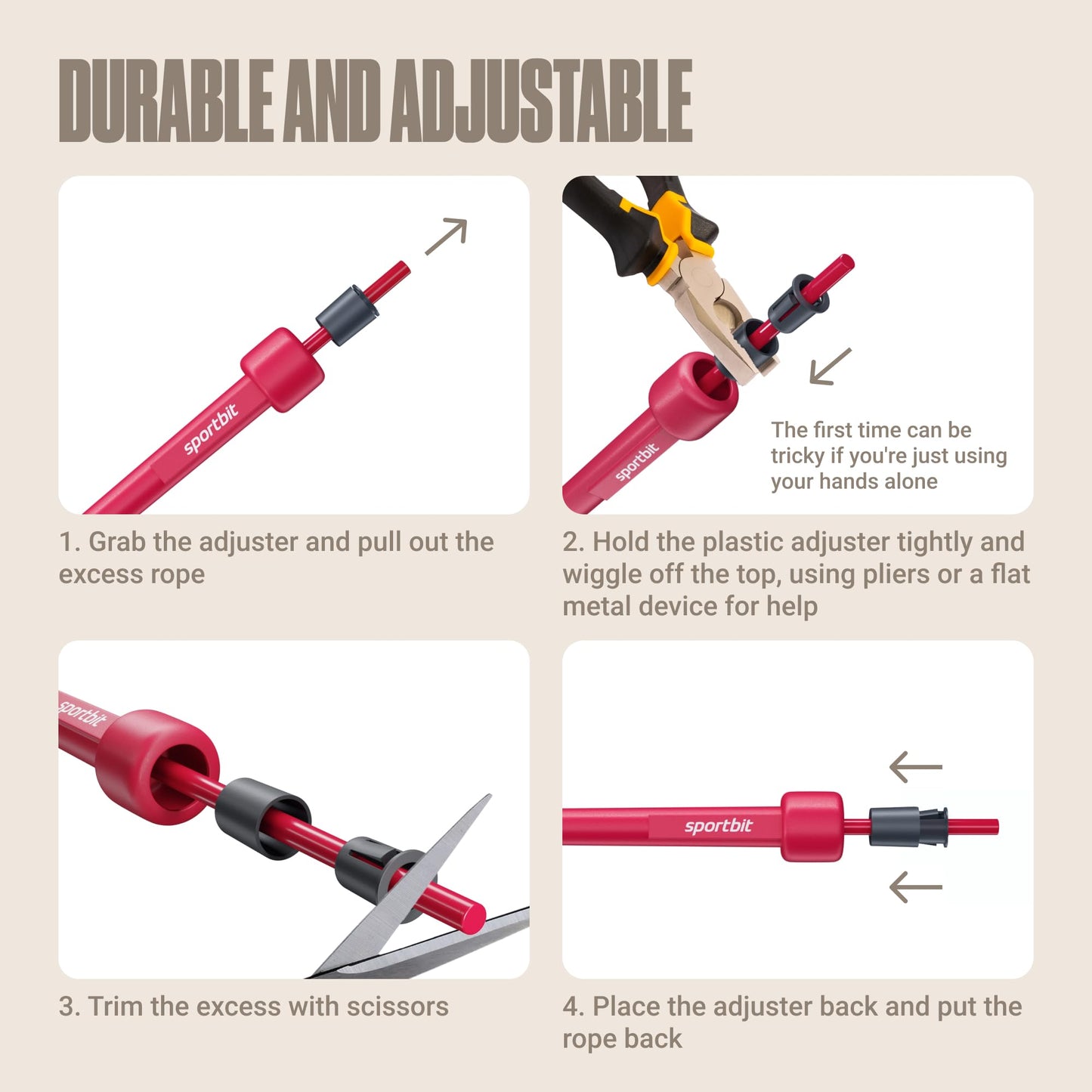 SPORTBIT Adjustable Jump Rope for Speed Skipping. Lightweight Jump Rope for Women, Men. Skipping Rope for Fitness. Speed Jump Rope for Workout, Women Exercise