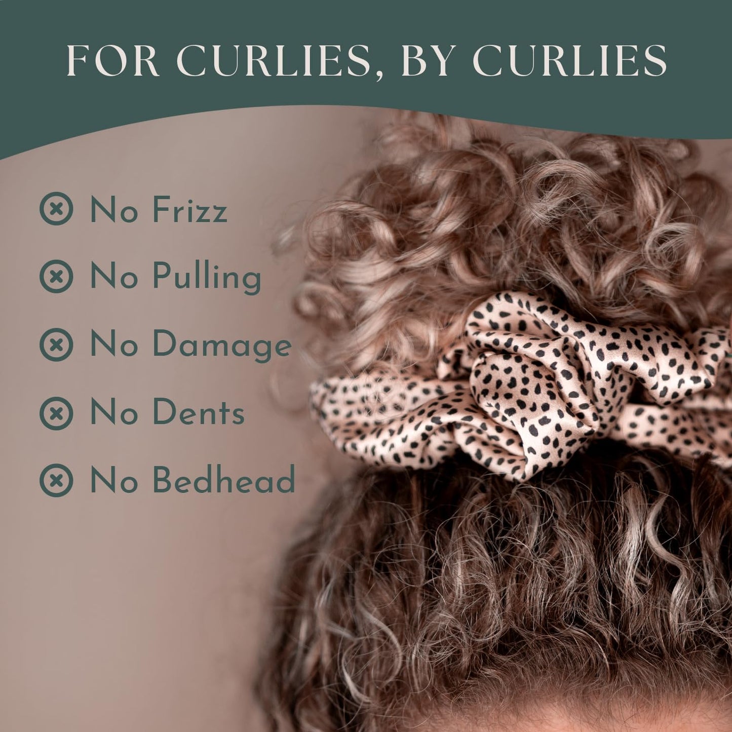 Real Mulberry Silk Scrunchie & Headband Bundle | Extra Large Silk Scrunchie & Elastic Silky Head Band for Thick, Curly Hair | (Leopard Cheetah)