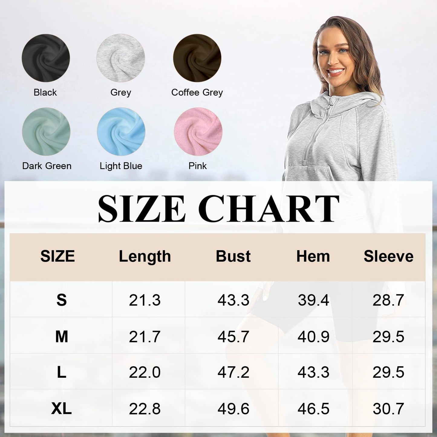 FKEEP Womens Half Zip Hoodies Quarter Zipper Up Cropped Sweatshirt Long Sleeve Athletic Pullover Tops with Thumb Hole(Black,Large)