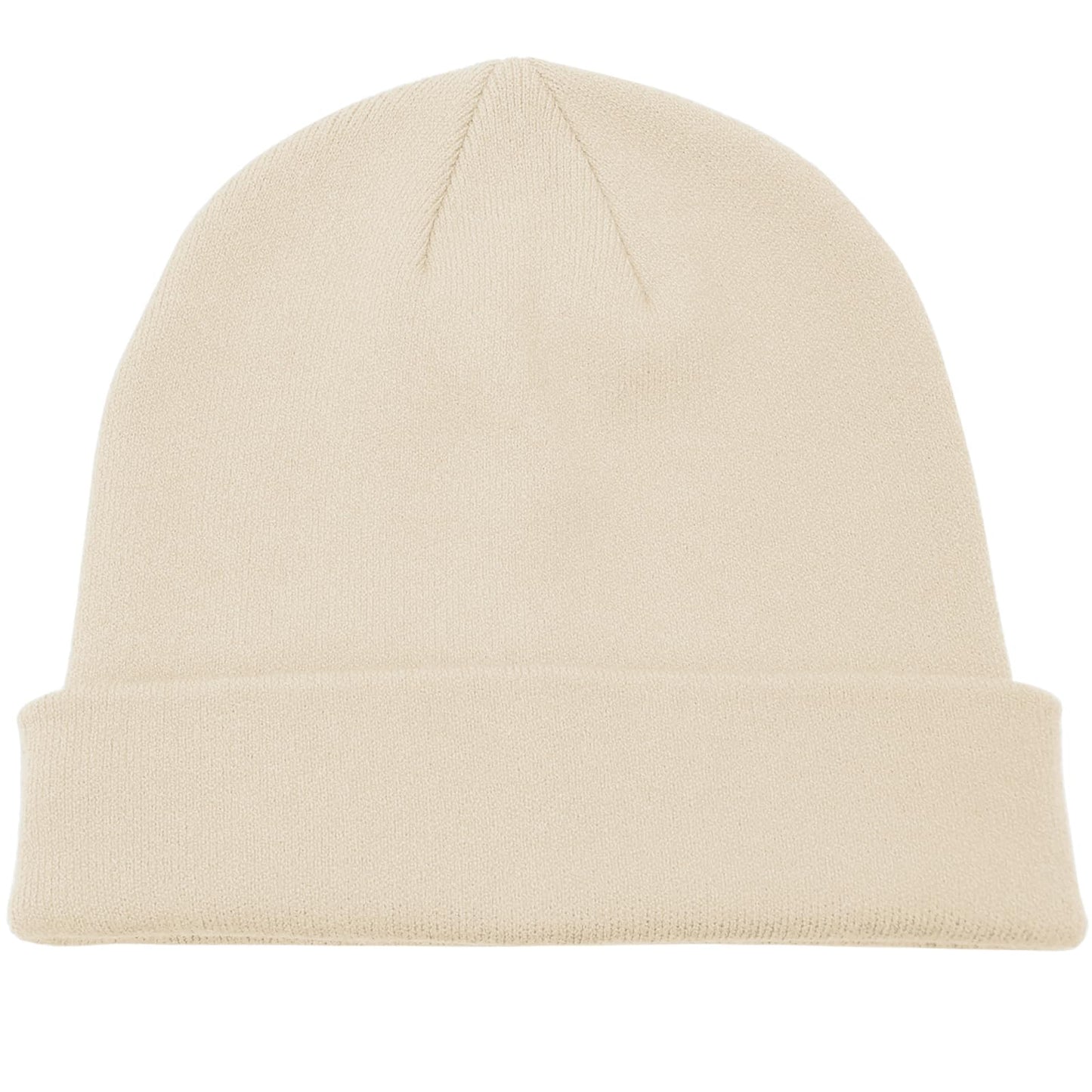 Womens Satin Lined Beanie Wool Knit Cuffed Warm Winter Hats for Women Men Soft Slouchy Silk Lining Beanies Skull Cap Beige