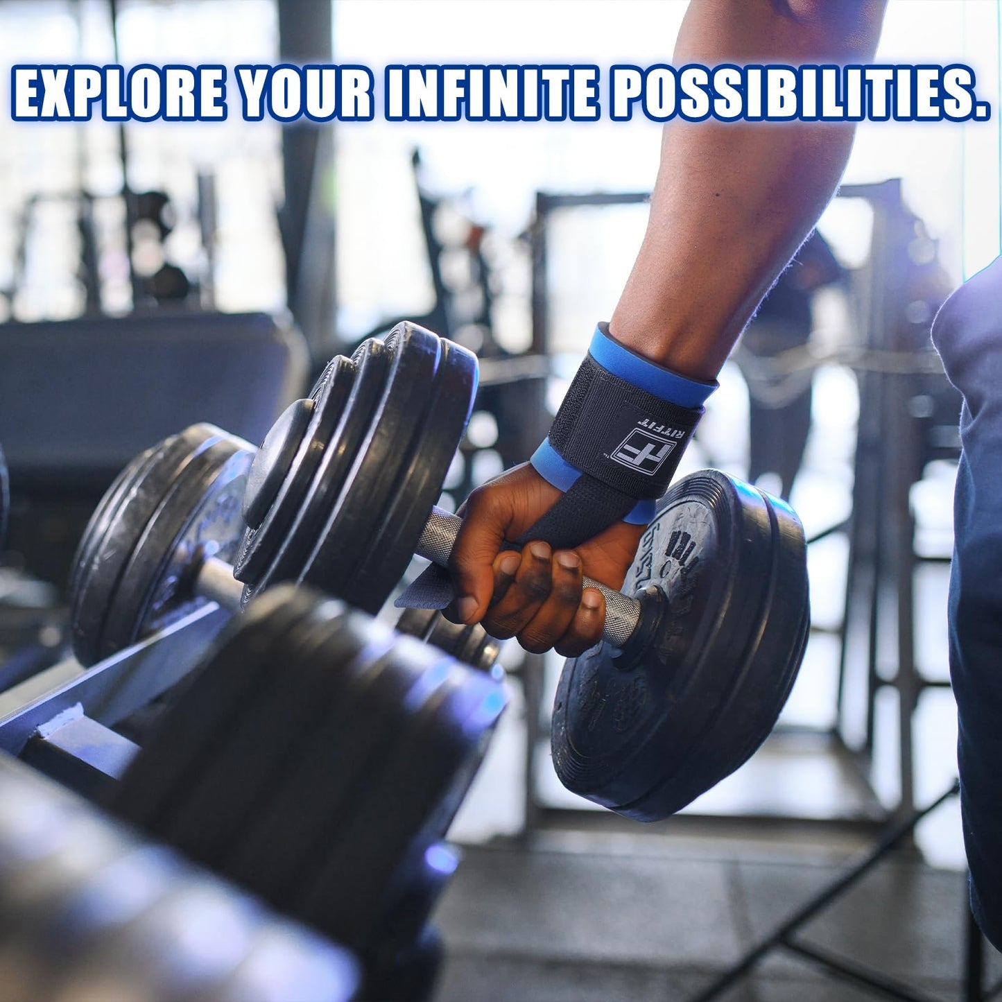 RitFit Wrist Wraps, Wrist Straps for Weightlifting, Wrist Support for Working Out, Bodybuilding, MMA, Powerlifting, Strength Training, Men & Women, Blue