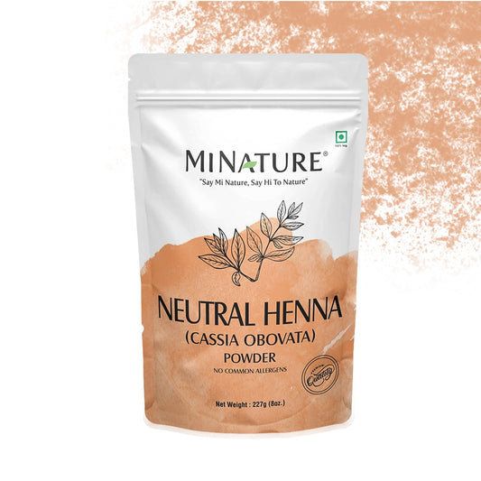 Neutral Henna powder (CASSIA OBOVATA) by mi nature | 227 g (8 oz) | Adds no colour to hair | hair conditioning | Herbal hair care