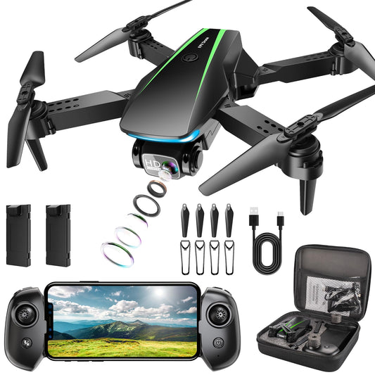Oddire Mini Drone with Camera - 1080P Foldable Drone with Stable Hover, Gravity Control, Trajectory Flight,One Key Take Off/Land, 3D Flip, Drones for Adults with 2 Batteries, Carrying Case, Propellers