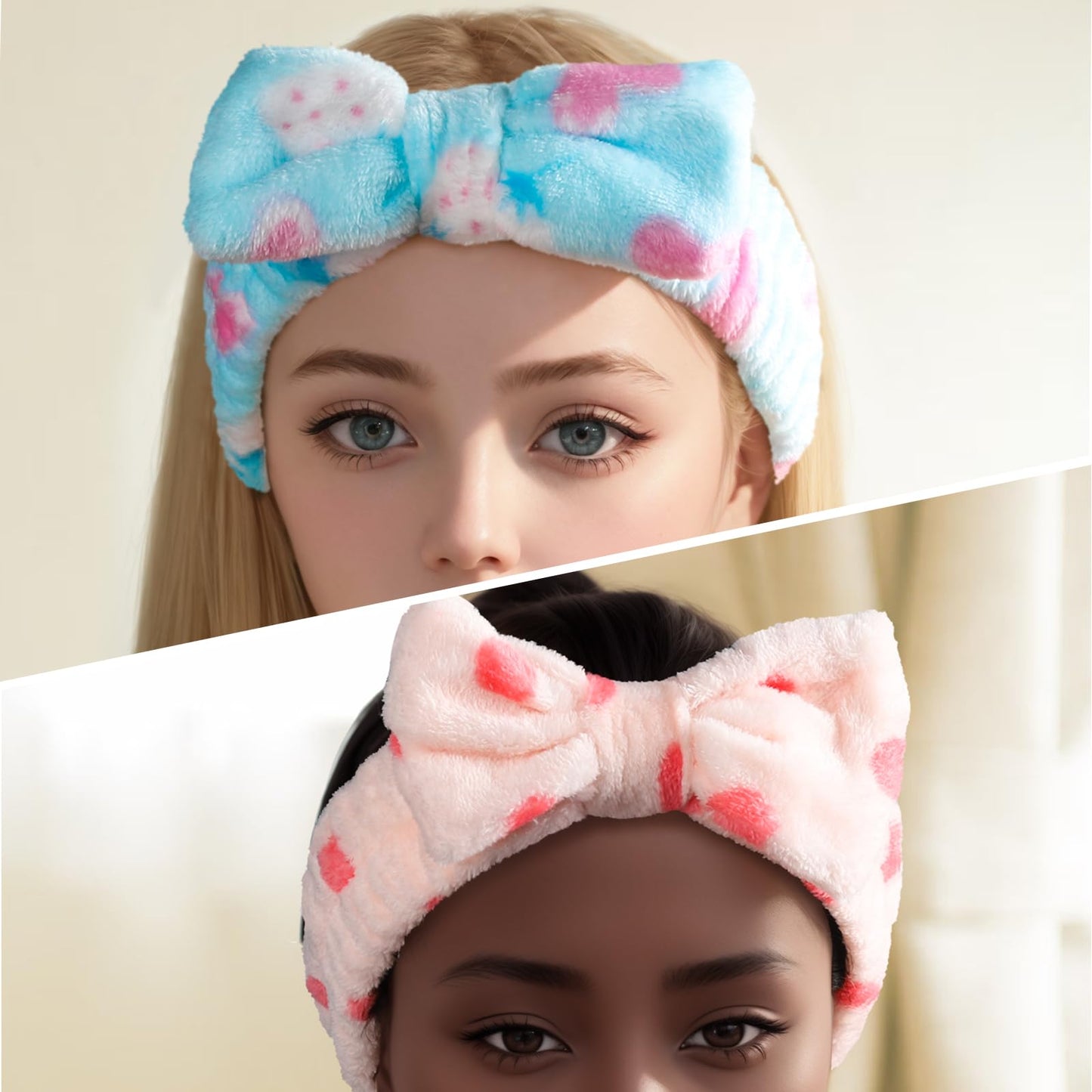 Teenitor Makeup and Spa Headbands, Bow Headbands for Women's Skincare and Face Washing