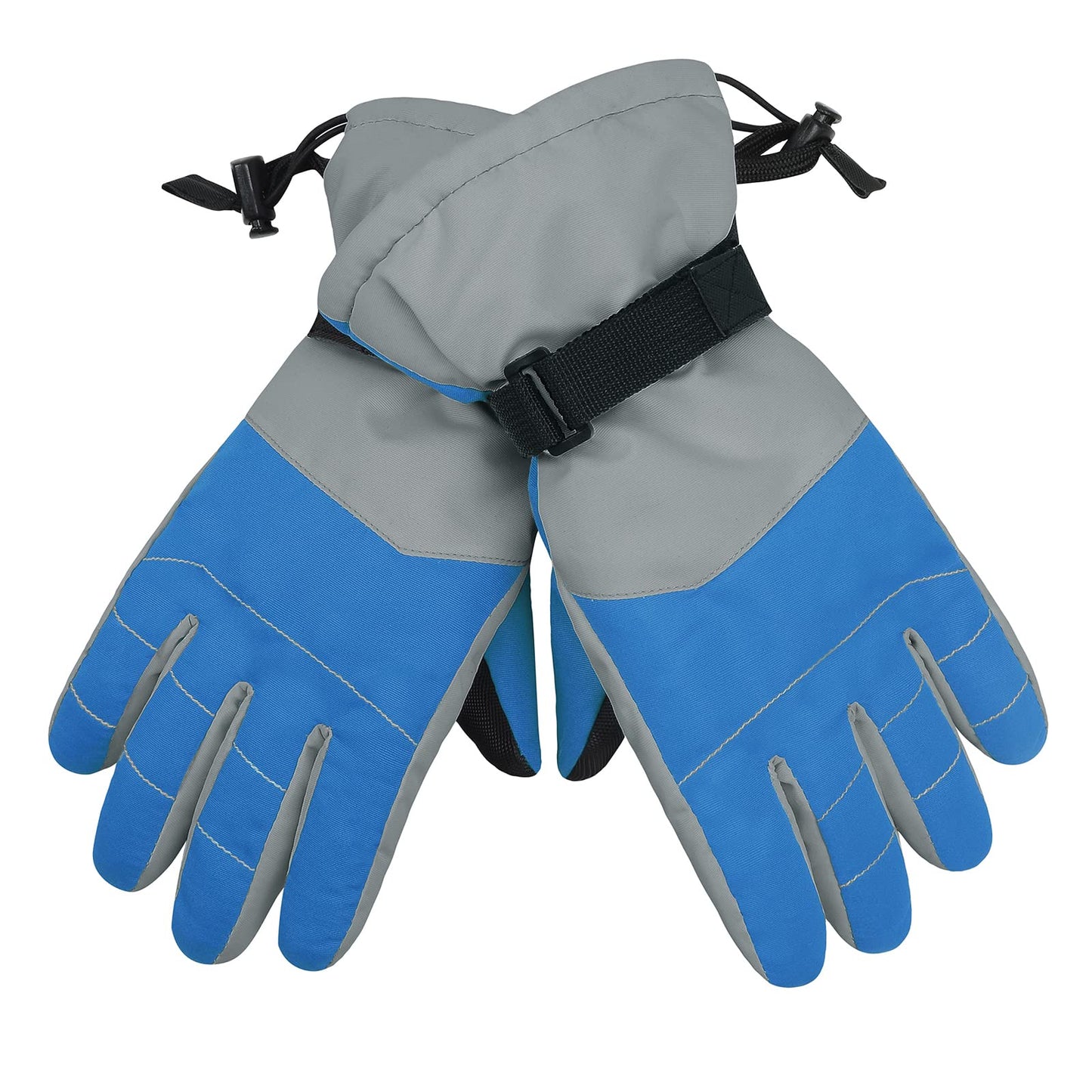 American Trends Kids Snow Gloves Waterproof Winter Gloves Ski Gloves for Boys Girls Cold Weather Outdoor Sports Snowboard Gloves Blue M