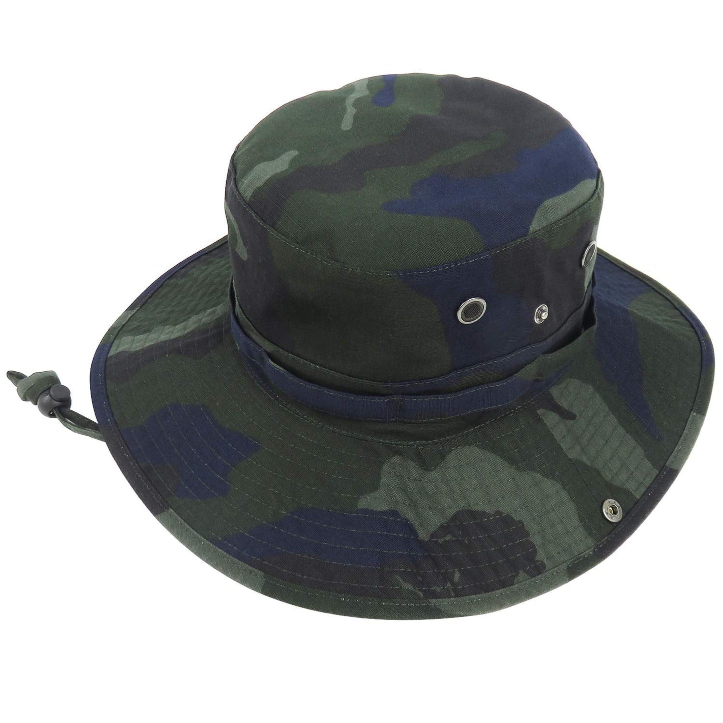 Phaiy Bucket Hat with String Camo Military Boonie Hat UPF 50+ Wide Brim Sun Hat for Men Fishing Hiking Safari