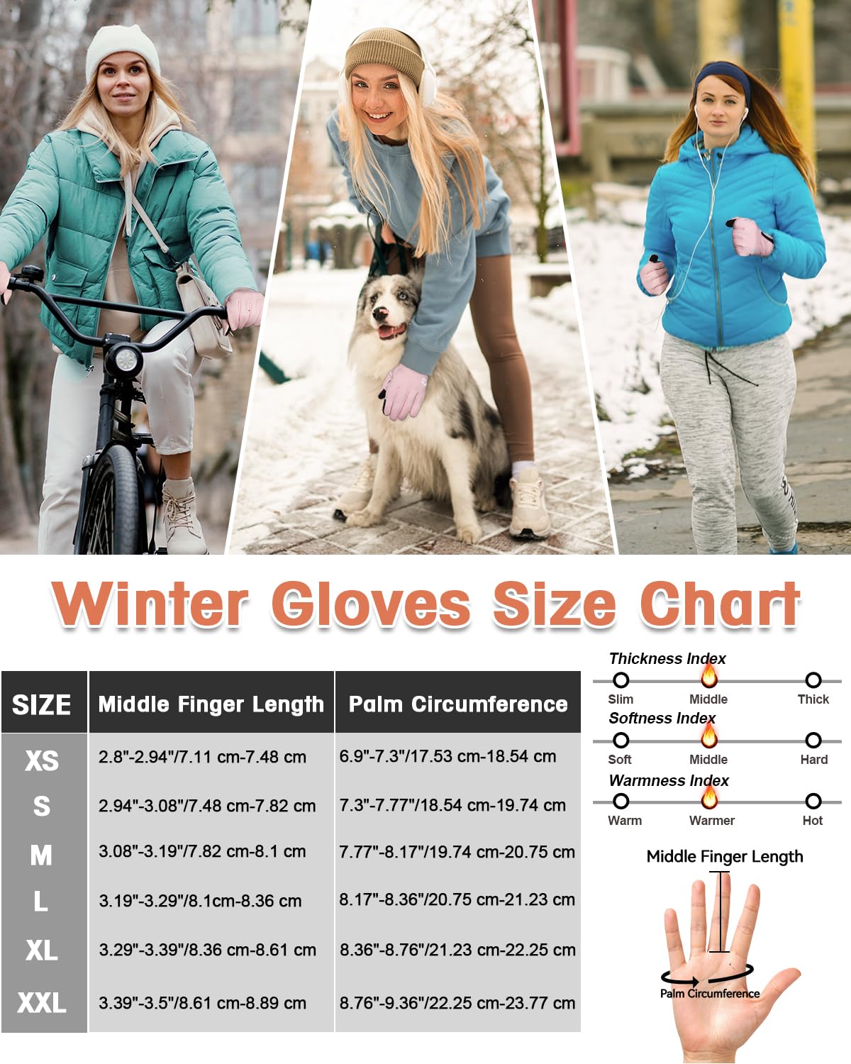 RIGWARL Waterproof Winter Gloves for Men Women Cold Weather, Touchscreen Running Gloves with Adjustable Zipper Wrist for Hiking Cycling Fishing Outdoor Work