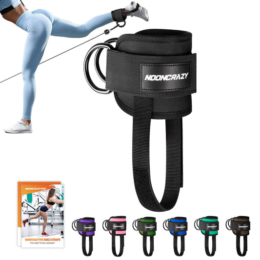 Ankle Strap for Cable Machine Women, Adjustable Gym Cable Ankle Straps for Kickbacks, Glute Workouts, Leg Extensions, Curls, Booty Hip Abductors, Ankle Cuff for Cable Machine Accessories(S-Black)